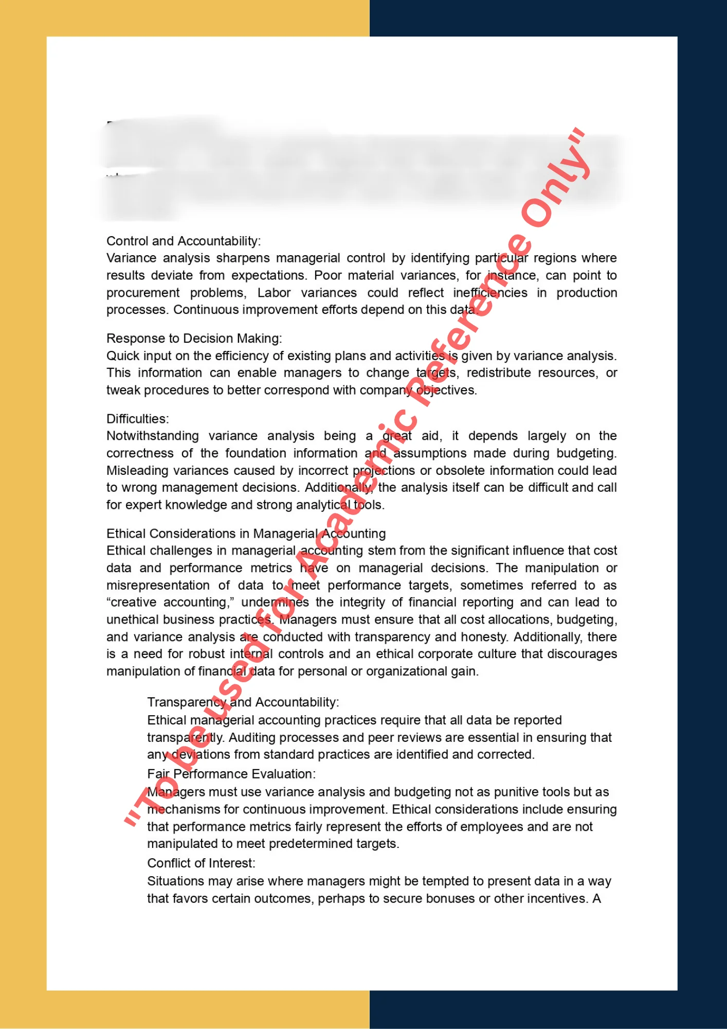 Assignment Sample Of Subject ACCT 102- Managerial Accounting 2